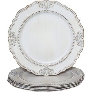Embossed Scalloped Charger Plate 13 inch - Set of 6