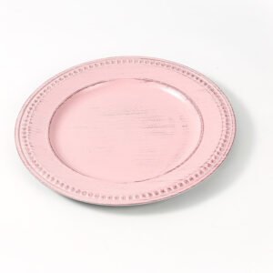 Vintage Beaded Charger Plate 13 inch - Set of 6