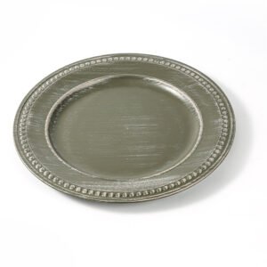 Vintage Beaded Charger Plate 13 inch - Set of 6