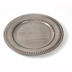 Vintage Beaded Charger Plate 13 inch - Set of 6
