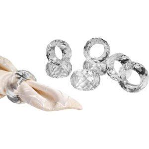 Crystal Napkin Rings - Set of 6
