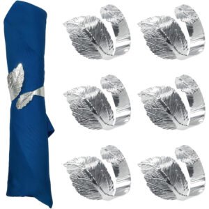 Leaf Metal Napkin Rings - Set of 6