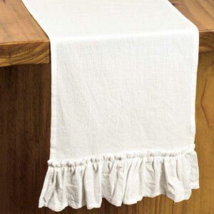 Cotton Ruffle Table Runner