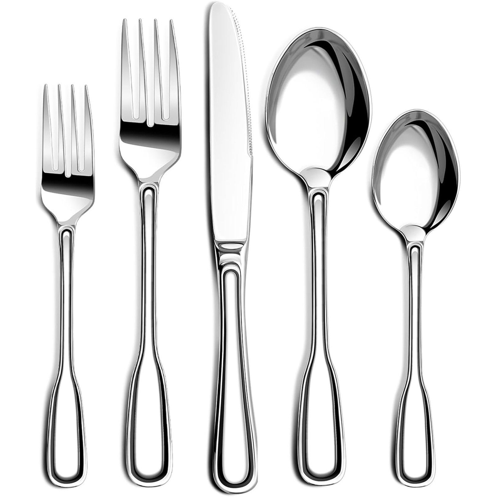 Classic Curve Stainless Steel Flatware Set-Set of 8