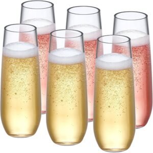 Celia PET Stemless Champagne Flutes 8 oz - Set of 24