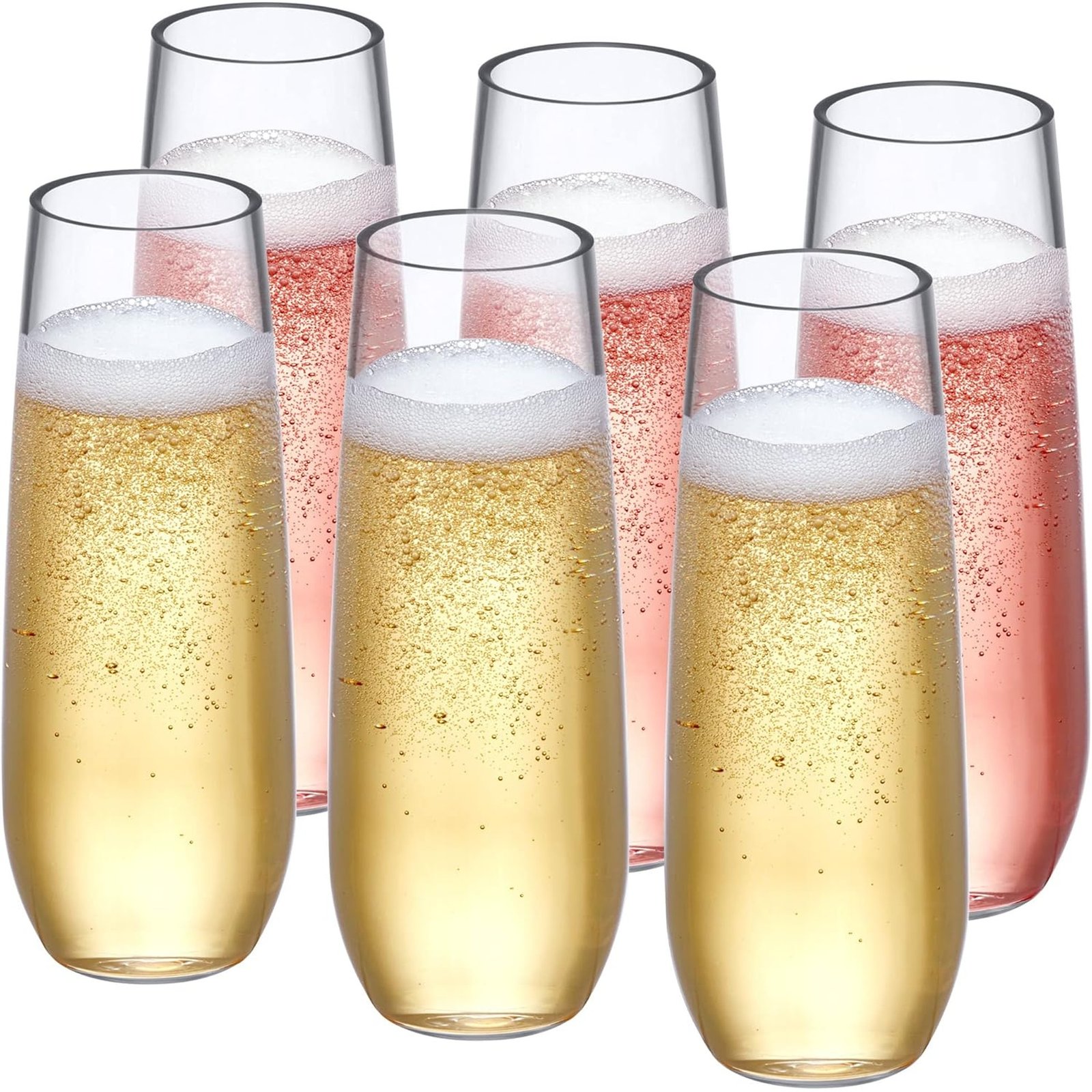 Celia PET Stemless Champagne Flutes 8 oz - Set of 24