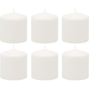 White Pillar Candle 6PCS 3" x 3"