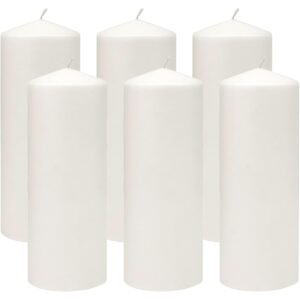 White Pillar Candle 6PCS 3" x 8"