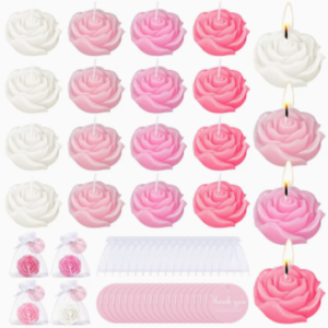Rose Shaped Candles with Fresh Flowers-24PCS