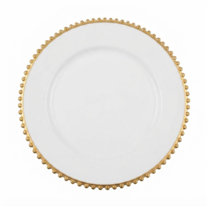 Reusable Plastic Round Charger Plate - Gold  Set of 10