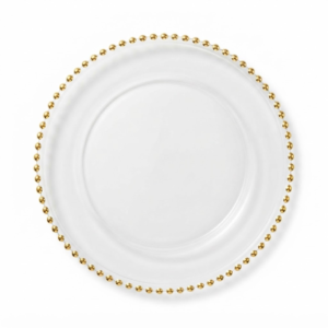 Reusable Plastic Transparent Round Charger Plate - Set of 10