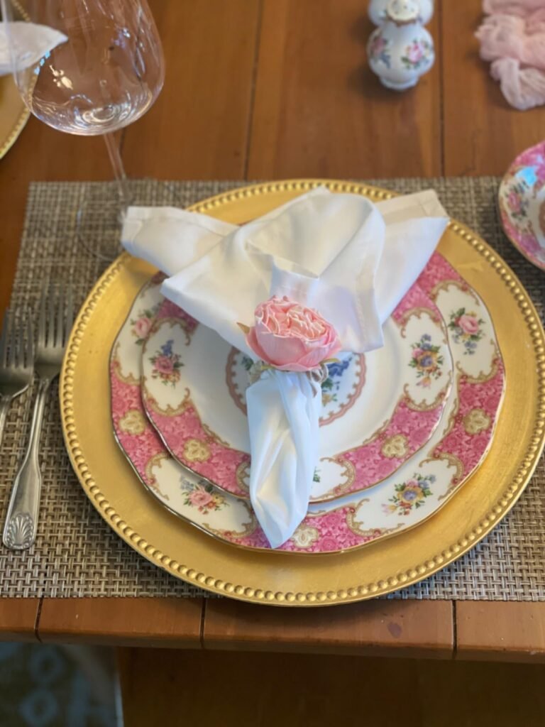 Beaded Chargers & Peony Rings